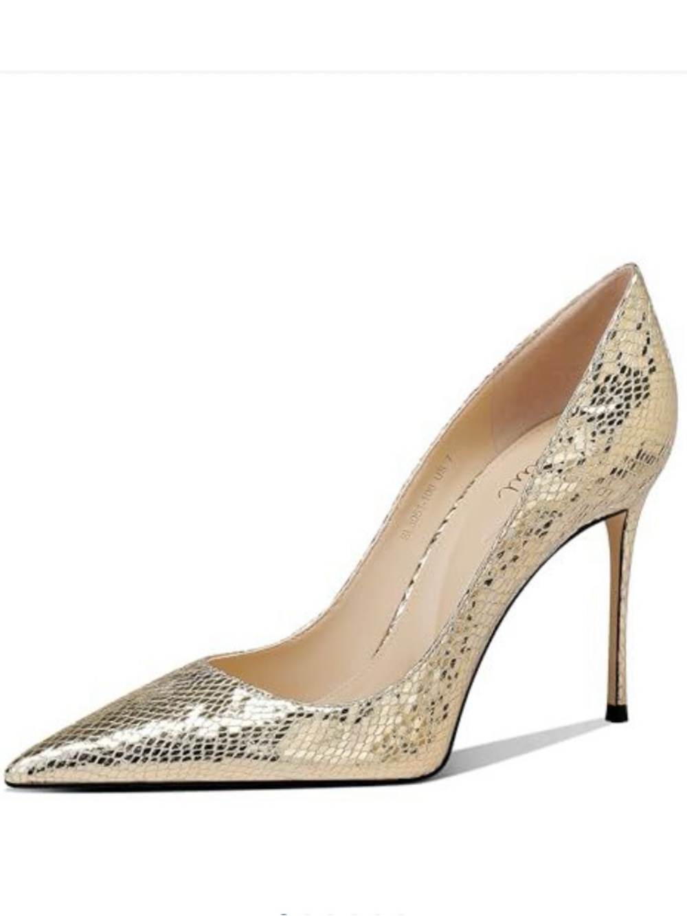 Light Gold Pointed Toe Stiletto Pumps